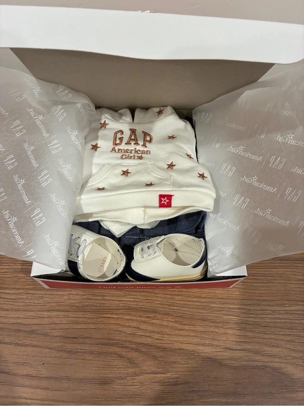 American Girl x GAP White Star Hoodie & Denim Skirt Doll Outfit